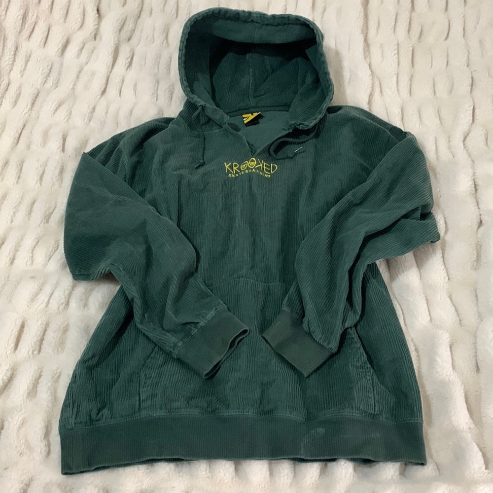 Green Corduroy Hoodie